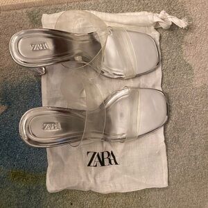 Zara silver sandals